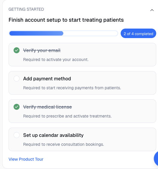 Getting started checklist