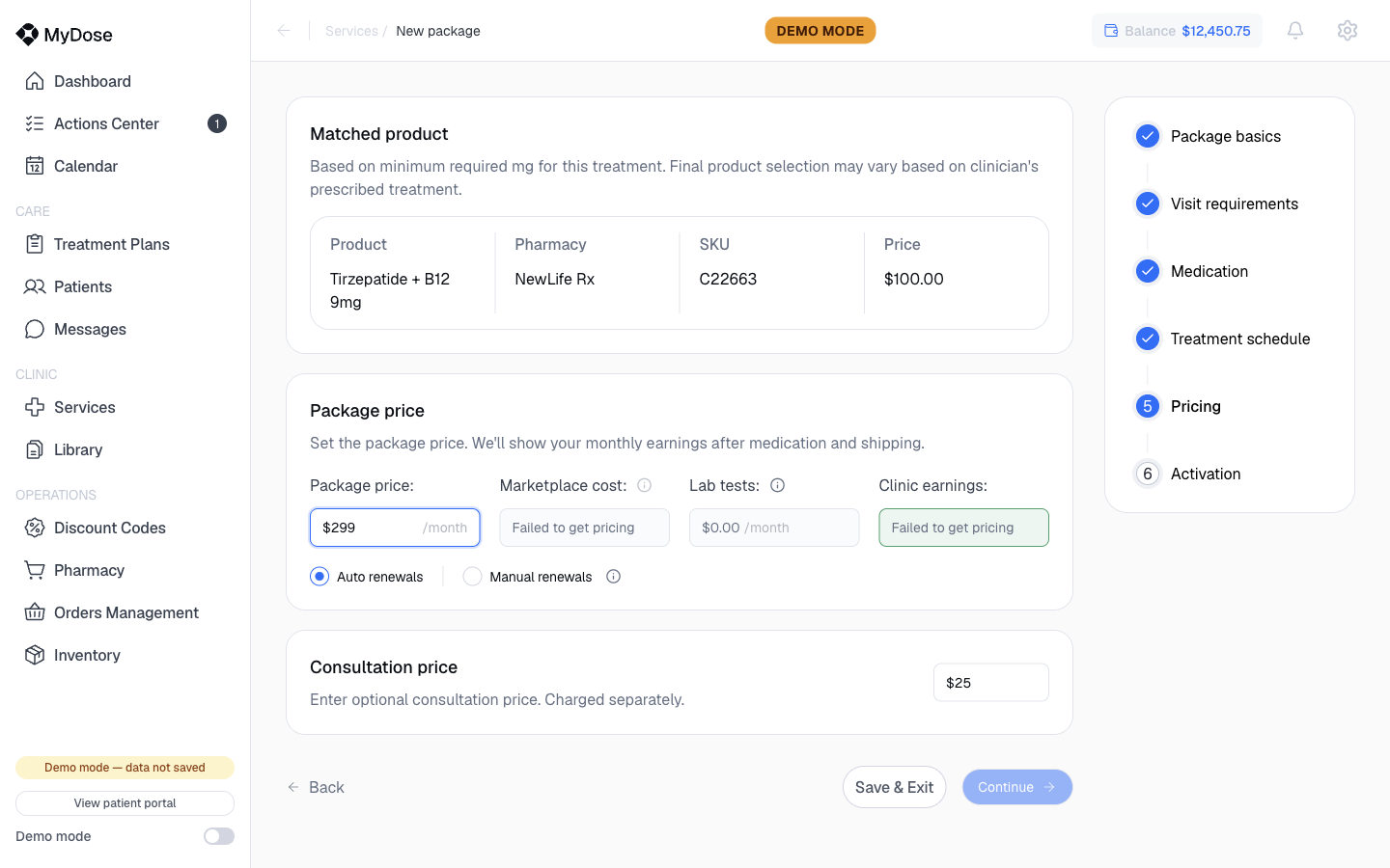 Step 5 - pricing