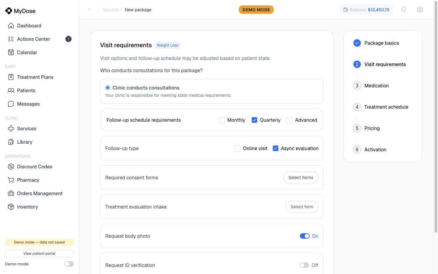 Step 2 - visit requirements